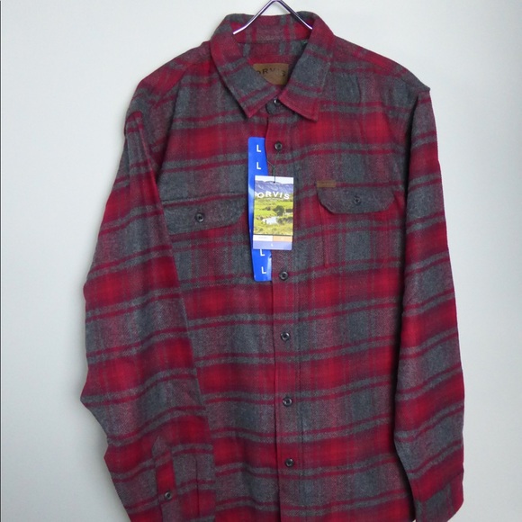 Orvis Heavyweight Flannel Plaid Shirt Jacket NWT - Picture 7 of 8
